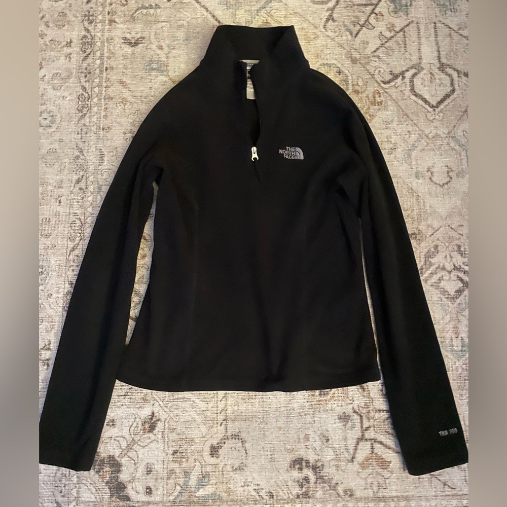 North face women’s fleece zip XS black TKA 100